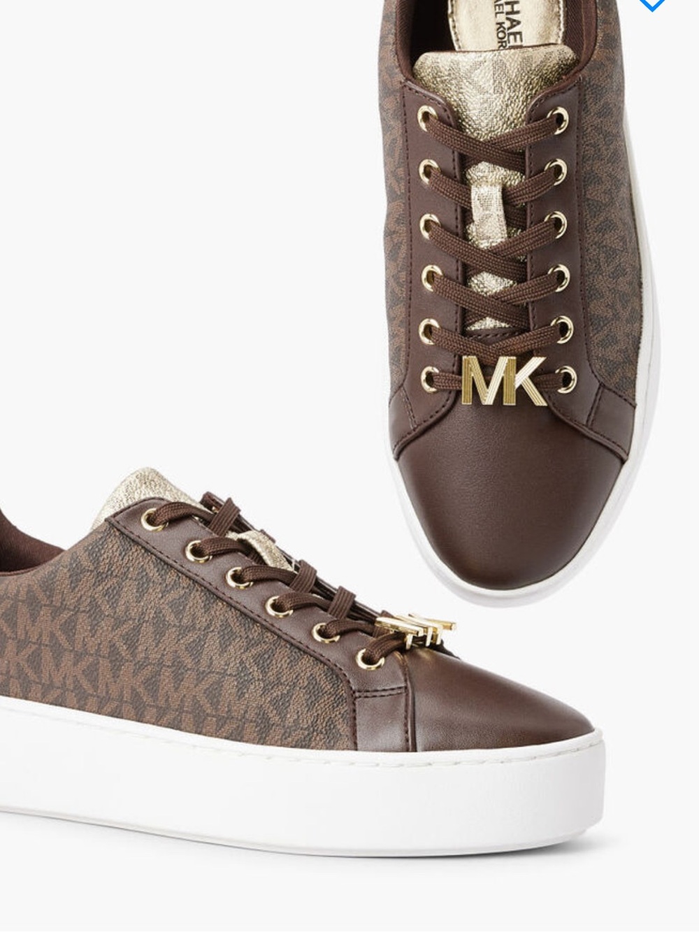 Size 9.5 MICHAEL Michael Kors Poppy Logo Platform Sneaker w/ Gold Accent (ABBA) - Picture 2 of 16